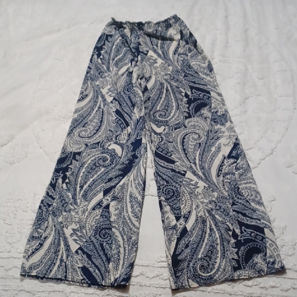 Hot & Delicious Navy and White Patterned Trousers